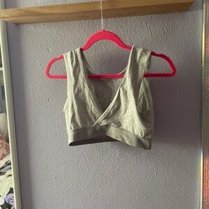 Aerie Yoga Cotton Bralette, Gray, Size M